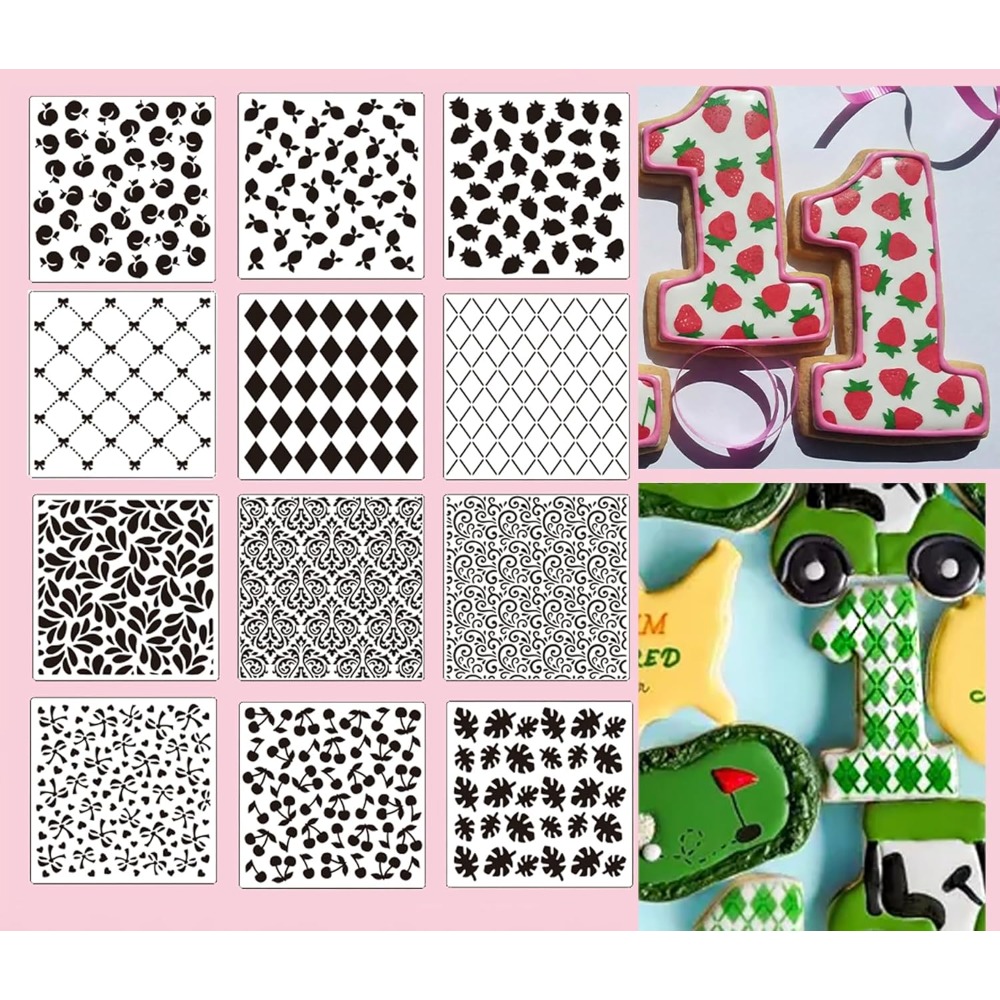 Cookies Pack - 12'li Paket Kurabiye Şablon Seti Çiçek