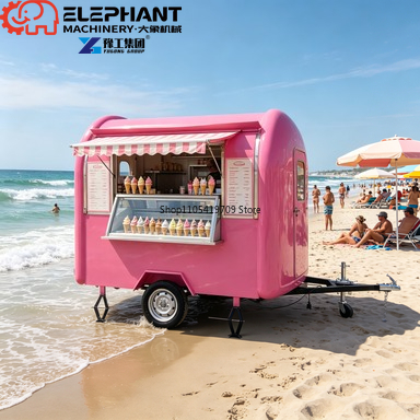 Food Snacks Catering - Sokak Satışları İçin Yuvarlak Yiyecek Römorku,